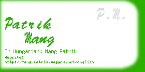 patrik mang business card